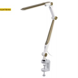 Настольный светильник ЭРА NLED-496-12W-G светодиодный на струбцине золото арт Б0052769