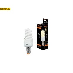 Лампа энергосберегающая КЛЛ-FSТ2-9Вт-2700К–Е14 КОМПАКТ (35х95 мм) TDM арт SQ0323-0170