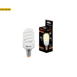 Лампа энергосберегающая КЛЛ-FSТ2-15Вт-2700К–Е14 КОМПАКТ (40х98 мм) TDM арт. SQ0323-0182