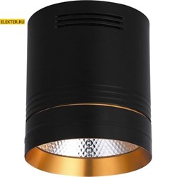 Светодиодный светильник Feron AL521 накладной 20W 4000K черный с золотым кольцом арт 32466