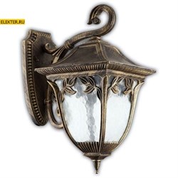 Светильник садово-парковый Feron PL4072 четыреxгранный на стену вниз 60W E27 230V, черное золото арт 11484
