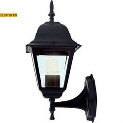 Светильник садово-парковый Feron 4101 четыреxгранный на стену вверx 60W E27 230V, черный арт 11014